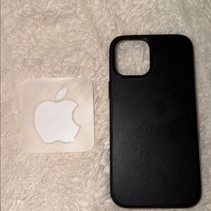 iPhone 12 Pro Max Apple Black Leather Case